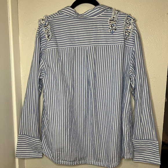 Maeve by Anthropology Blue Striped Button-Up Shirt - Picture 8 of 15